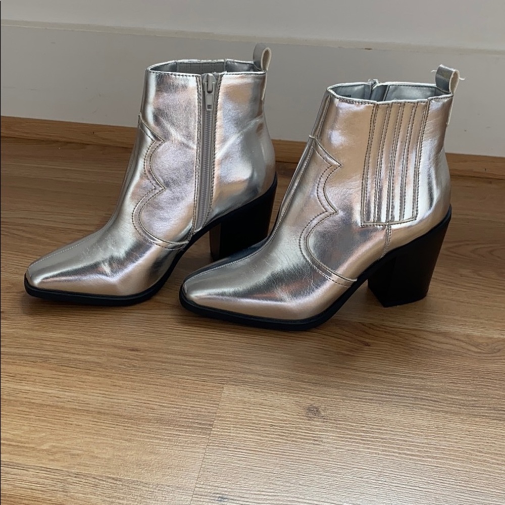 Silver booties